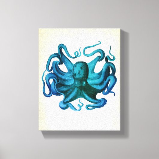 Waterverf Octopus Illustratie Canvas Afdruk (Voorkant)