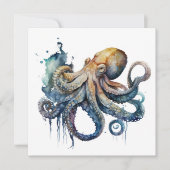 Waterverf Octopus Kaart (Voorkant)
