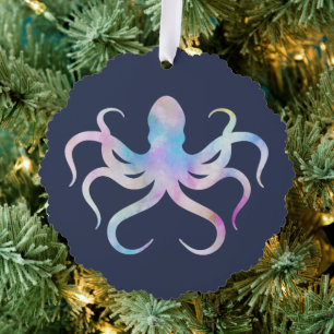 Waterverf octopus ornament kaart