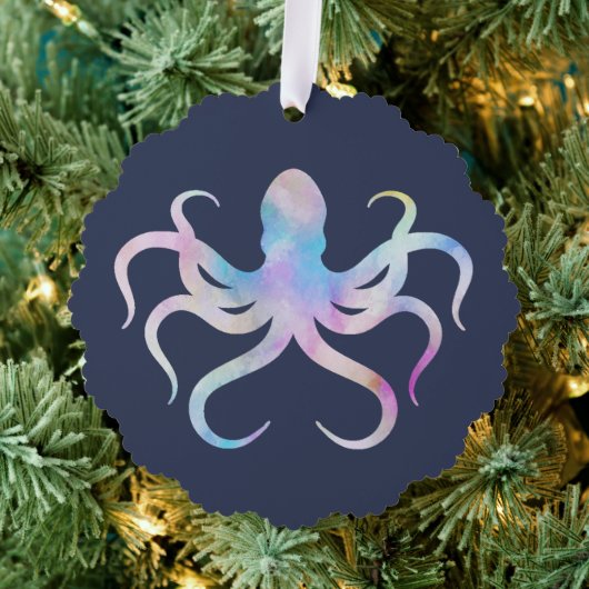 Waterverf octopus ornament kaart (Insitu (Drie))