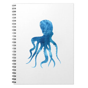 Waterverf octopus silhouette notitieboek