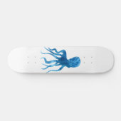 Waterverf octopus silhouette skateboard (Horizontaal)