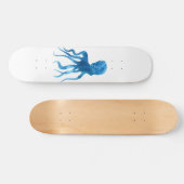 Waterverf octopus silhouette skateboard (Horizontaal)