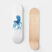 Waterverf octopus silhouette skateboard (Voorkant)