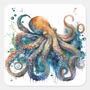 Waterverf Octopus Stickers