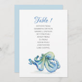 Waterverf Octopus Trouwtafel Plan Kaart (Voorkant / Achterkant)