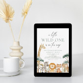 Waterverf Oerwoud Safari Dieren Baby shower Kaart