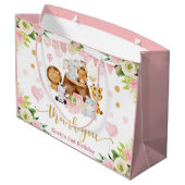 Waterverf Oerwoud Safari Floral Birthday Groot Cadeauzakje (Achterkant Gekanteld)