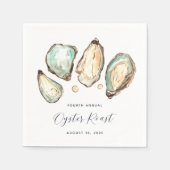 Waterverf oester en parelooster servet (Voorkant)