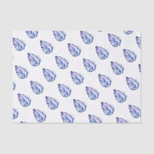 Waterverf oester schelp met peren tissuepapier (Voorkant)