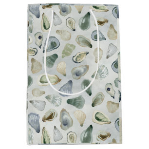 Waterverf oester schelpen cadeauverpakking medium cadeauzakje