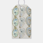 Waterverf Oesters bruiloft - Dusty Blue Cadeaulabel (Achterkant)