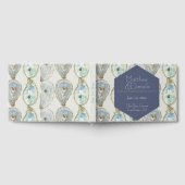 Waterverf Oesters bruiloft - Dusty Blue Gastenboek (Volledig)