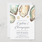 Waterverf Oesters en champagne repetitie Kaart (Voorkant)