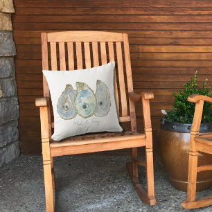 Waterverf-oesters Kussen