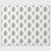 Waterverf oesters monogram cadeaupapier (Vlak)
