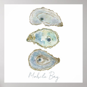 Waterverf-oesters Poster