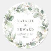 Waterverf- of naaldhout ronde sticker (Voorkant)