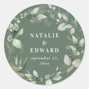 Waterverf- of naaldhout ronde sticker