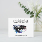Waterverf ogen lash extension make-up branding briefkaart (Staand voorkant)
