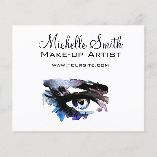 Waterverf ogen lash extension make-up branding flyer (Voorkant)