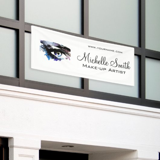 Waterverf ogen lash extension make-up branding spandoek (Buitenkant Gebouw)