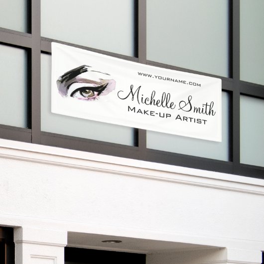 Waterverf ogen lash extension make-up branding spandoek (Buitenkant Gebouw)