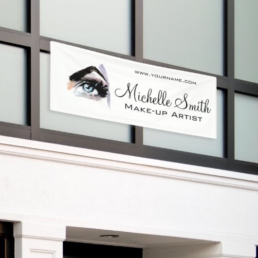 Waterverf ogen lash extension make-up branding spandoek (Buitenkant Gebouw)
