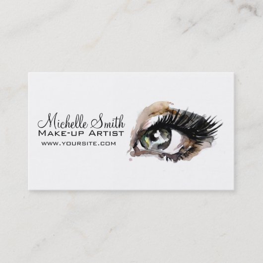 Waterverf ogen lash extension make-up branding visitekaartje (Voorkant)