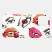 Waterverf Ogen & Lippenpatroon Case-Mate iPhone Case (Achterkant (horizontaal))