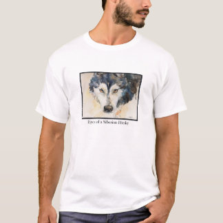 Waterverf Ogen op een Siberisch Husky T-shirt