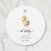 Waterverf Oh Baby Duck Baby shower Bedankjes Labels (Achterkant)