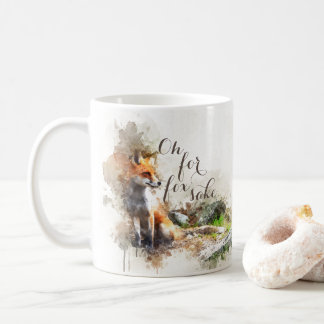 Waterverf Oh voor de foxie leuke koffiebeker Mok
