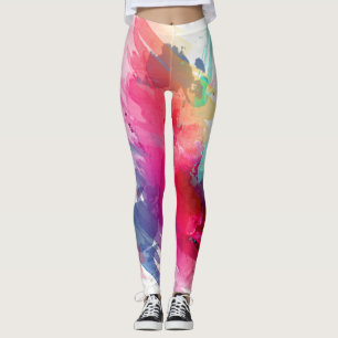Waterverf olieverf regenboogkleuren canvaspenseel leggings