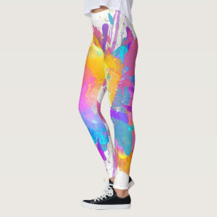 Waterverf olieverf regenboogkleuren canvaspenseel leggings