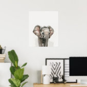Waterverf Olifant Baby Kamer Jungle Safari Poster (Thuiskantoor)