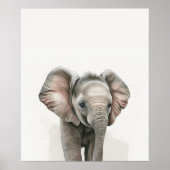 Waterverf Olifant Baby Kamer Jungle Safari Poster (Voorkant)