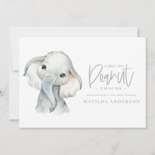 Waterverf olifant baby shower (Voorkant)