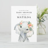 Waterverf olifant baby shower (Staand voorkant)