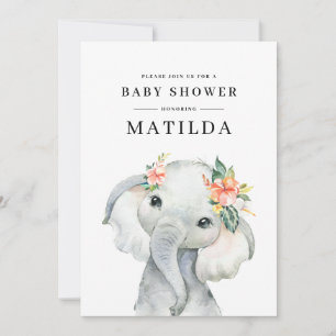 Waterverf olifant baby shower