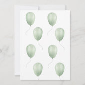 Waterverf olifant en ballon Baby shower Kaart (Achterkant)
