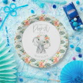 Waterverf olifant kleine pinda - verjaardagsfeestj papieren bordje (Feest)