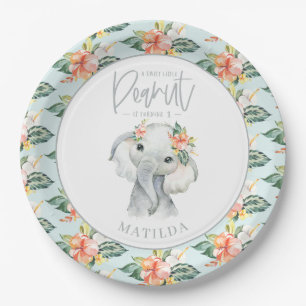 Waterverf olifant kleine pinda - verjaardagsfeestj papieren bordje
