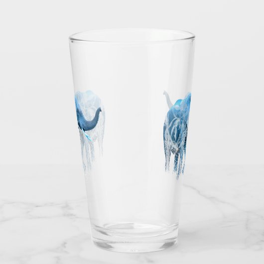 Waterverf olifant Natuur Animal Art Glass Glas (Rechts)