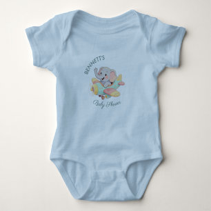 Waterverf Olifant Vliegtuig Baby Shower Romper