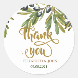 Waterverf Olijfbijkantoren Ronde Sticker