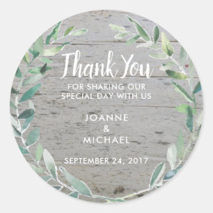 Waterverf olijfbladeren Weddenschap Ronde Sticker