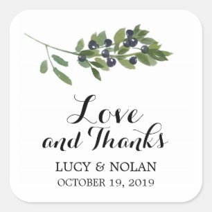 Waterverf Olijfgaard   Favor Bedankt Vierkante Sticker