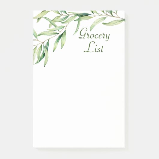 Waterverf Olijfolie Post-it® notes, 4 x 6 inch Notes (Voorkant)