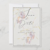 Waterverf Olijftak Bruiloft Save the Date Kaart (Voorkant)